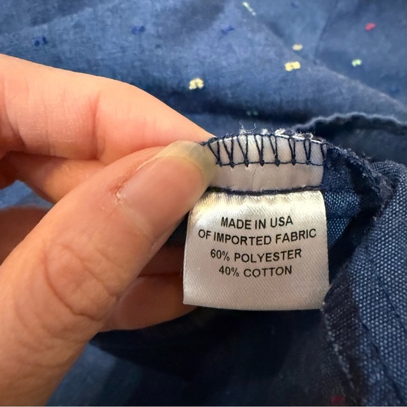 DREW Navy Blue And Multicolored Polkadot Ruffle Sleeve Top in size XS - Picture 7 of 7